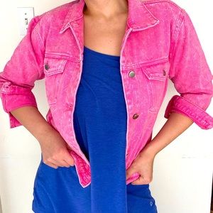 Pink Jean Bubble Gum Tie Dye Jacket M